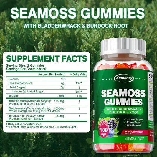 SEA MOSS Gummies - Supports Thyroid Health, Natural Detoxification