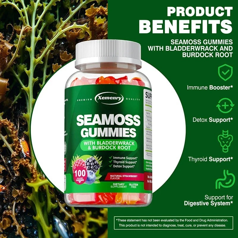 SEA MOSS Gummies - Supports Thyroid Health, Natural Detoxification
