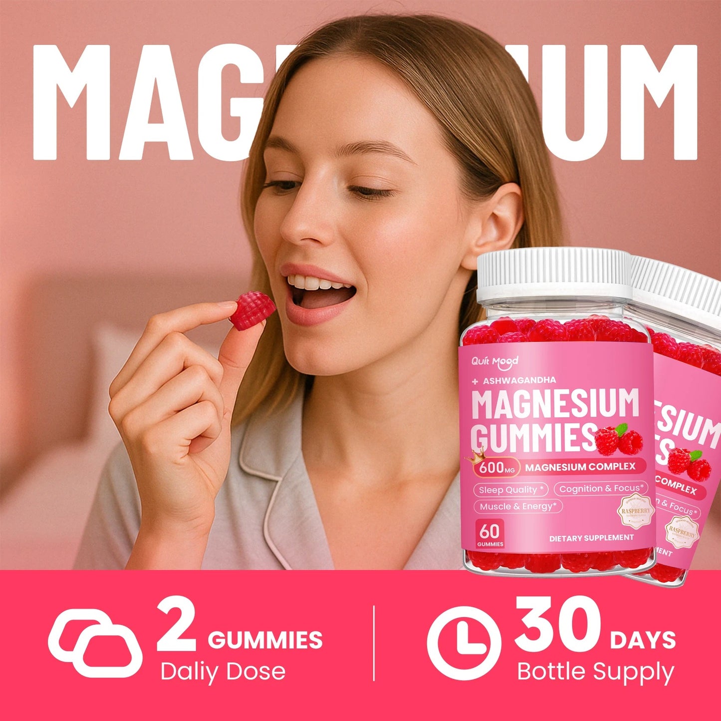 Quit mood Magnesium Glycinate Advanced Complex Gummies - With Ashwagandha