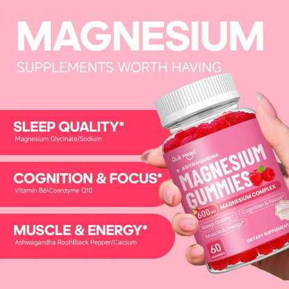 Quit mood Magnesium Glycinate Advanced Complex Gummies - With Ashwagandha